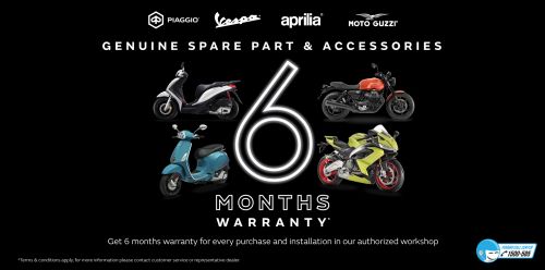 6 Months Warranty for Genuine Spare Part & Accessories